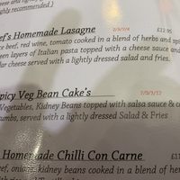 Menu (sept 2019) at Highland Getaway in Kinlochleven