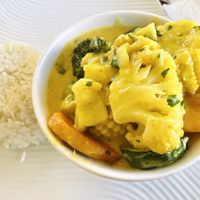 Veggie curry stew at Wendy's Creole Restaurant & Bar in Placencia