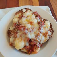 Breaded zuccini and eggplant with mozzarella at Wendy's Creole Restaurant & Bar in Placencia