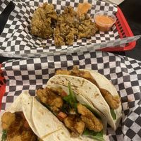 Cauliflower tacos and fried oyster mushrooms  at Vegan Wit A Twist in New Orleans