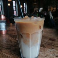 Iced latte at Tamper Sellers Wheel in Sheffield