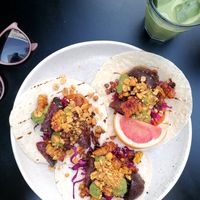 Amazing tacos with beetroot at Tamper Sellers Wheel in Sheffield