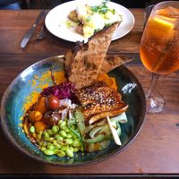 Rejuvenator with mushrooms and aperol spritz at Tamper Sellers Wheel in Sheffield