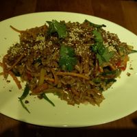 Arroz con salteado con aderezo tai at Ecole in Pucon