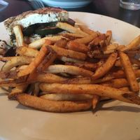 Tofu Napoleon with lots of fries at Iron Horse Station in Hot Springs