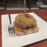 Vegan pintxo / burger at El Parral in Vitoria Gasteiz