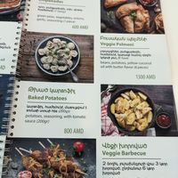 Menu at Dr Veggie in Yerevan