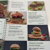 Menu at Dr Veggie in Yerevan