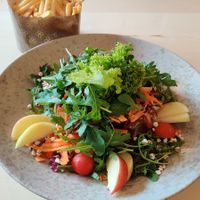 Fries and salad at Rossalm in Bressanone