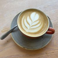 Oat milk latte  at Wafflemeister in South West London