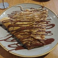 Chocolate, peanut butter and banana crepe at Wafflemeister in South West London