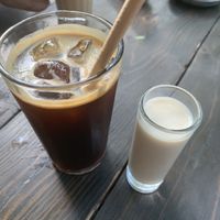 Americana with a side of soy milk   at Kaffi Arugam Bay in Arugam Bay
