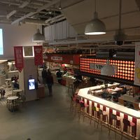 View of food hall at Mercado Little Spain in New York City