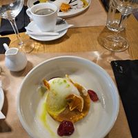 Sweet touch, vegan dessert with sorbet at Paneri in Rhodes