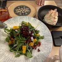Kidney bean salad, and hummus mouse  at Paneri in Rhodes