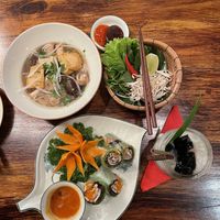 Pho, Rolls  at Shamballa Vegetarian Restaurant & Tea House in Ho Chi Minh City