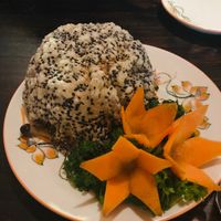 Smashed rice paper and mushroom salad- delicious  at Shamballa Vegetarian Restaurant & Tea House in Ho Chi Minh City