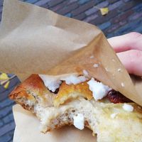 Pear/pecan/onion focaccia at Life's a Peach in Utrecht