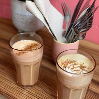 Best vegan pumpkin spice latte with whipped cream!  at Life's a Peach in Utrecht