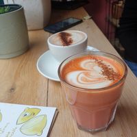 Peach latte at Life's a Peach in Utrecht