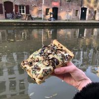 Focaccia with mushrooms (fav)  at Life's a Peach in Utrecht