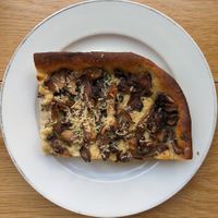mushroom focaccia at Life's a Peach in Utrecht