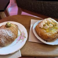 Pistachio croissant and passion fruit Danish   at Life's a Peach in Utrecht