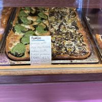 Funghi focaccia (on right)  at Life's a Peach in Utrecht