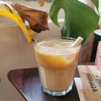 Iced latte, very good albeit a bit on the small side for almost 5 euros at Life's a Peach in Utrecht