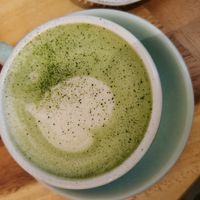 Matcha latte at Life's a Peach in Utrecht