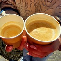 Cortado and flat white at Life's a Peach in Utrecht