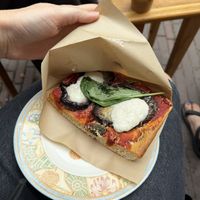 Aubergine focaccia  at Life's a Peach in Utrecht