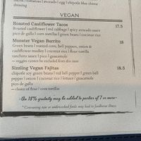 menu   at Azul in Mill Creek