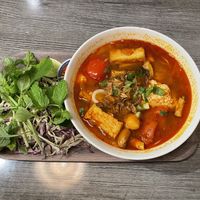 Bun Rieu Rice Noodle Soup at Saigon Vegan in Garden Grove