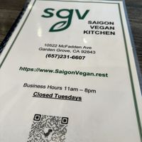 Menu  at Saigon Vegan in Garden Grove