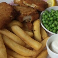 Vegan fish n chips at Old Bell in Reading