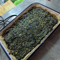 Spinach ricotta pie at Koh Phangan Vegan Cooking School in Koh Phangan