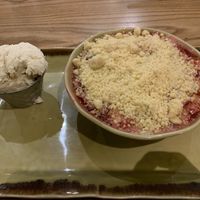 Apple & Blackberry Crumble with Vegan Ice Cream  at Harvester - Boldmere in Sutton Coldfield