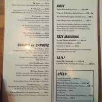 Menu  at BİNA in Istanbul