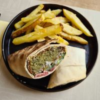 Falafel wrap with fries at Beirut in Valencia