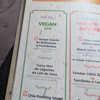 Vegan set menu at La Cabane  in Annecy