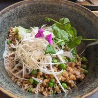 Curry spelt thing - this was delicious! at La Cabane  in Annecy