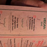 Vegan set menu at La Cabane  in Annecy