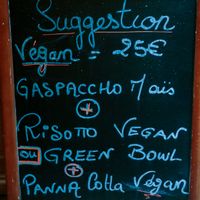 vegan menu at La Cabane  in Annecy