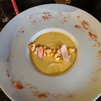 Cold corn soup at La Cabane  in Annecy