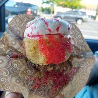 Gluten free, plant based strawberry cupcake at Inspired Cravings in Gainesville