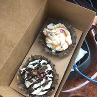 Salted caramel and chocolate chip cookie cupcakes at Inspired Cravings in Gainesville