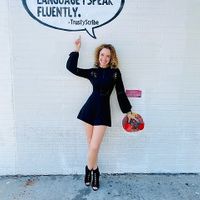 Vegan romper and vegan shoes  at Blue District in Los Angeles