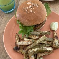 Vegan burguer  at Ginger Cafe in Vila Nova De Santo Andre