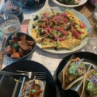 Vegan nachos and tacos   at Wahaca in Cardiff